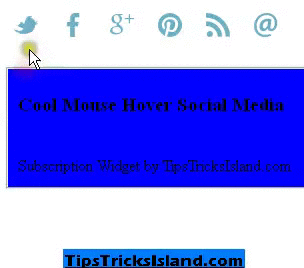 Mouse Hover Cool Social Media Subscription Blogger Widget