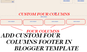 Add Custom Four Column Footer in Blogger