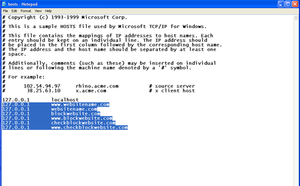 how to block website host file