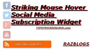 Striking Mouse Hover Social Media widget