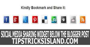 Social Media Sharing Button Widget After Every Blogger Post