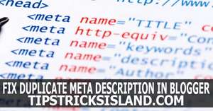 fix duplicate meta description in blogger blog