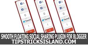 Floating Social sharing plugin widget for blogger blog with pinterest
